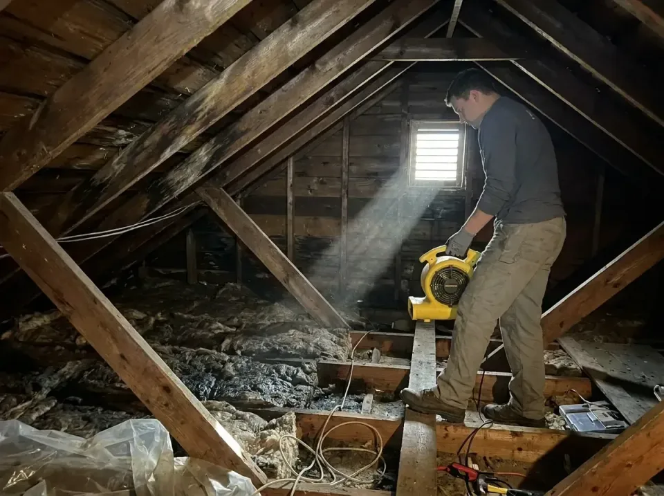 attic-water-damage-drying-proc-007 — frequently asked questions, Emergency Water Extraction & 24/7 Flood Response in Russell…